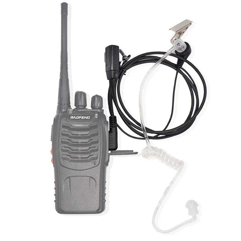 2 Pin PTT MIC Headset Covert Acoustic Tube In-ear Earpiece For Kenwood TYT Baofeng UV-5R BF-888S CB Two Way Radio Accessories