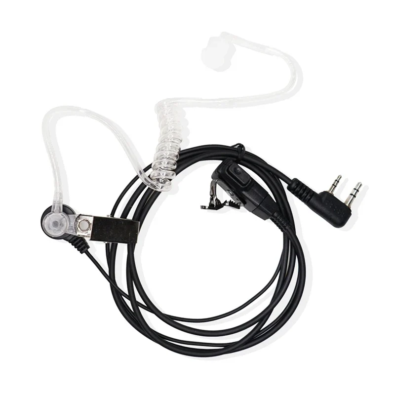 2 Pin PTT MIC Headset Covert Acoustic Tube In-ear Earpiece For Kenwood TYT Baofeng UV-5R BF-888S CB Two Way Radio Accessories