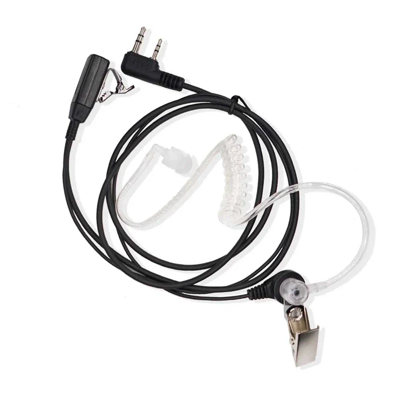 2 Pin PTT MIC Headset Covert Acoustic Tube In-ear Earpiece For Kenwood TYT Baofeng UV-5R BF-888S CB Two Way Radio Accessories