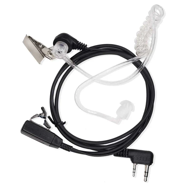 2 Pin PTT MIC Headset Covert Acoustic Tube In-ear Earpiece For Kenwood TYT Baofeng UV-5R BF-888S CB Two Way Radio Accessories