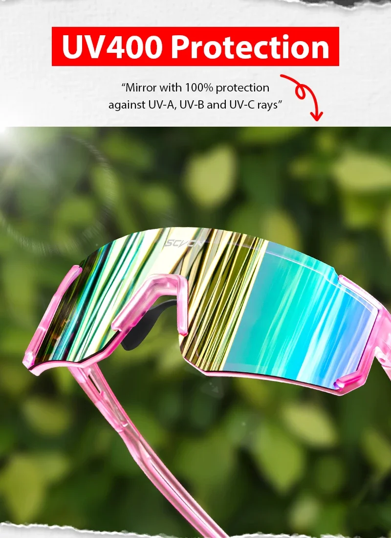 SCVCN new Outdoor Cycling Sunglasses Men MTB Bike Glasses Sports Mountain Climbing fishing Women Bicycle Cycling UV400 Goggles