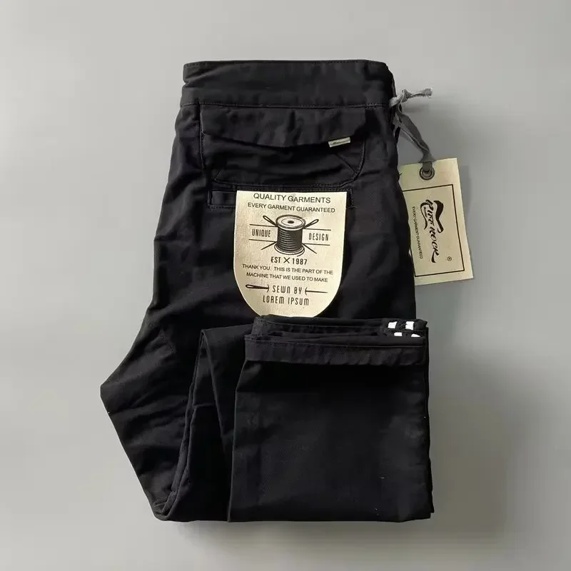 American Style Pure Cotton Heavy Duty Cargo Pants for Men Anti-Dirt Anti-Wear Loose Straight Leg Casual Pants Footwear