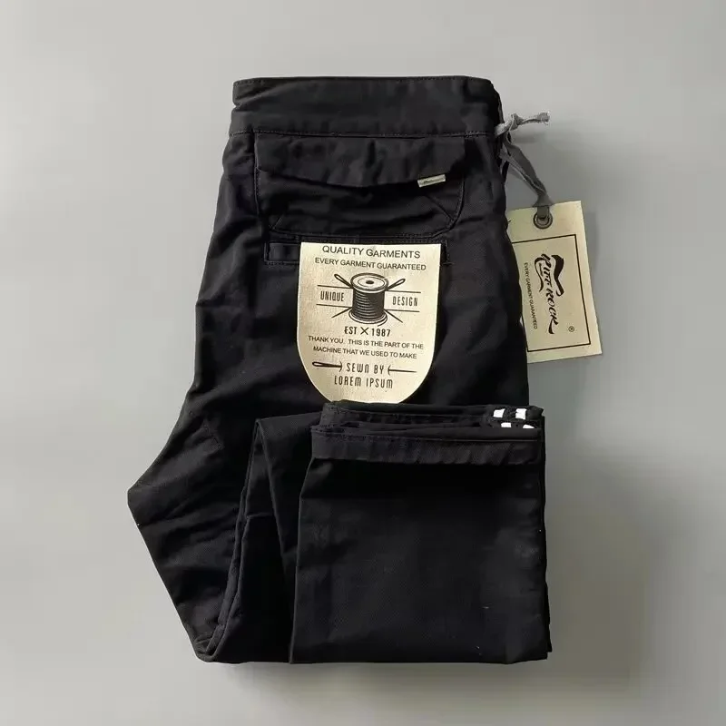 American Style Pure Cotton Heavy Duty Cargo Pants for Men Anti-Dirt Anti-Wear Loose Straight Leg Casual Pants Footwear