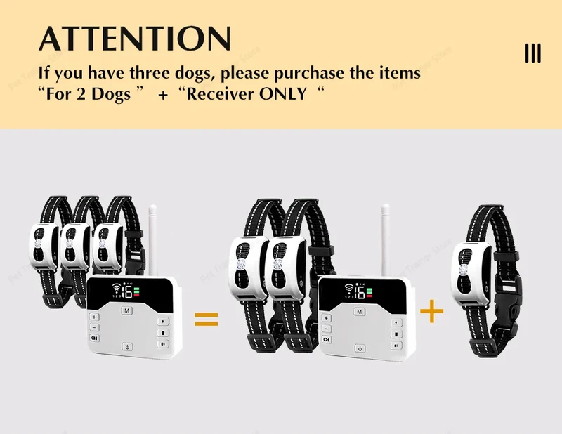 2 In 1 Electric Pet Wireless Fence Dog Training Collar Anti Runaway Up to 3 Dogs Outdoor Pet Containment Rechargeable System