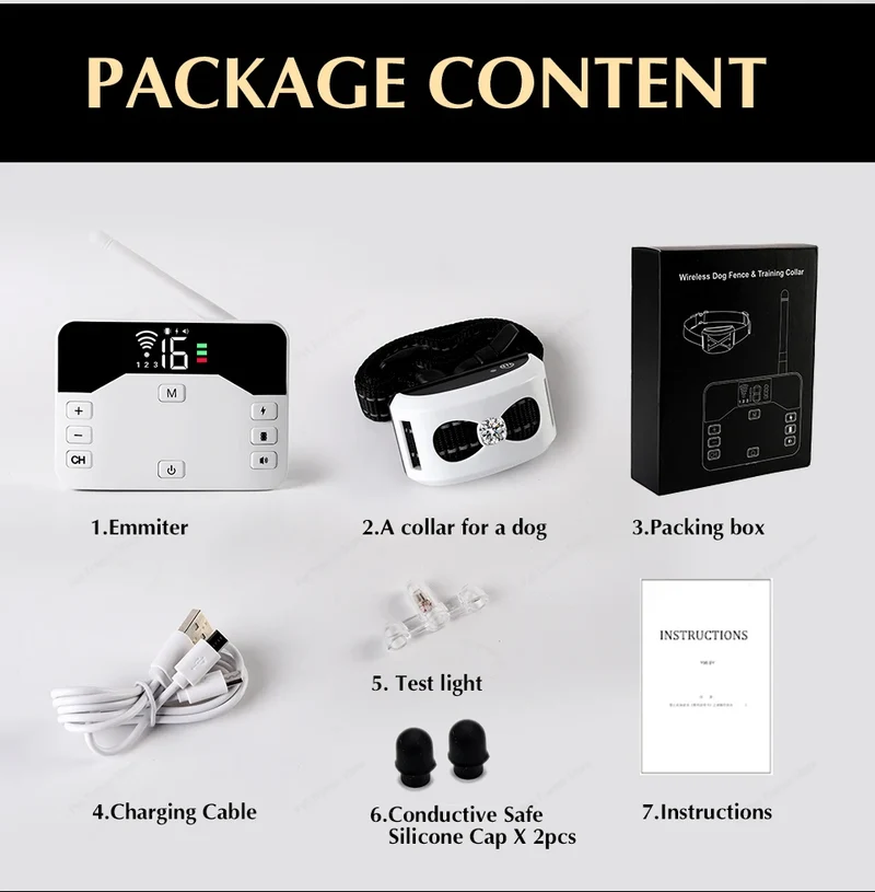 2 In 1 Electric Pet Wireless Fence Dog Training Collar Anti Runaway Up to 3 Dogs Outdoor Pet Containment Rechargeable System
