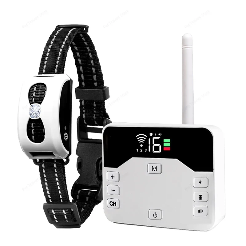 2 In 1 Electric Pet Wireless Fence Dog Training Collar Anti Runaway Up to 3 Dogs Outdoor Pet Containment Rechargeable System