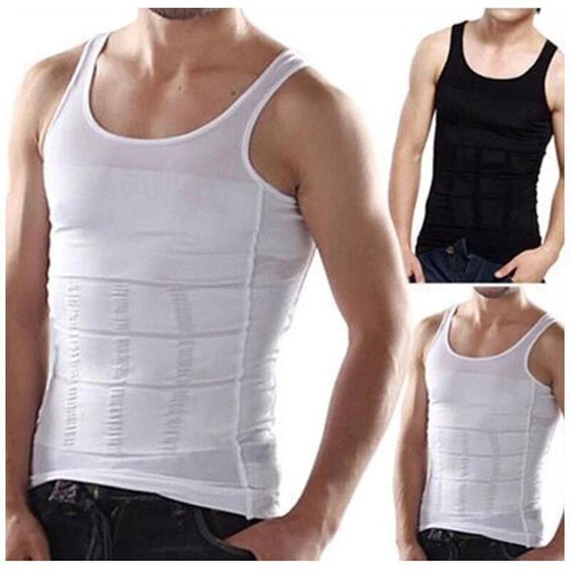Mens Slimming Body Shaper Chest Compression Shirts Tummy Control Shapewear Abdomen Belly Trimmer Vest Gym Waist Trainer Corset