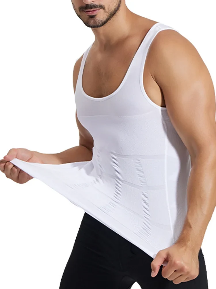 Mens Slimming Body Shaper Chest Compression Shirts Tummy Control Shapewear Abdomen Belly Trimmer Vest Gym Waist Trainer Corset