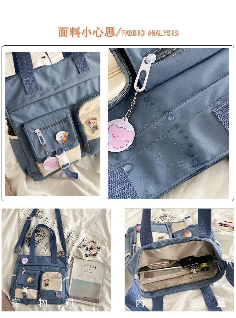 Waterproof Canvas Women Handbags Shoulder Bag Nylon Ladies Messenger Bag Oxford Crossbody Bags Tote Book Bags for Girls Satchels