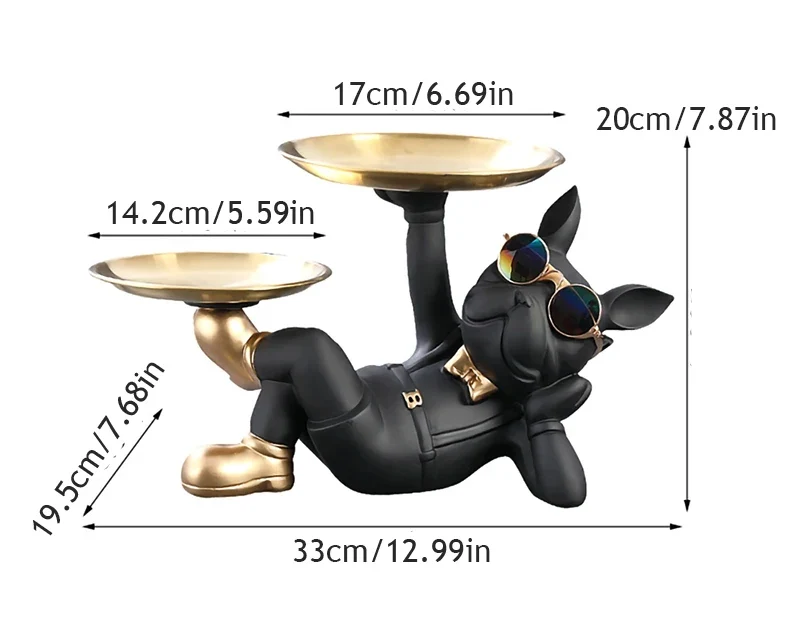 Bulldog Animal Figurines Cool Dog Statue Sculpture Living Study Room Bedroom Decor Home Interior Decoration Accessories
