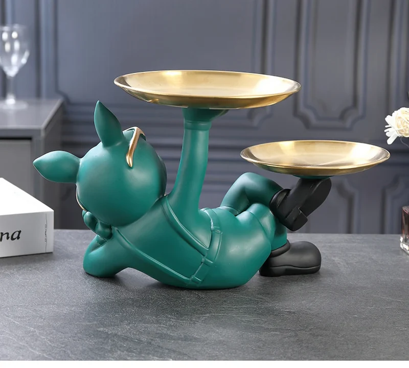 Bulldog Animal Figurines Cool Dog Statue Sculpture Living Study Room Bedroom Decor Home Interior Decoration Accessories