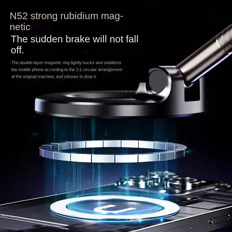 New Foldable Vacuum Adsorption Magnetic Car Phone Holder 2025 Suction Cup Dedicated Navigation Phone Holder