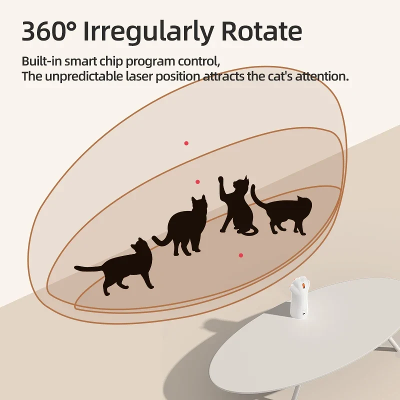 ROJECO Automatic Cat Laser Toy Interactive Intelligent Toys LED Motion Activate Pet Indoor Handheld Wireless Cat Toy Accessories