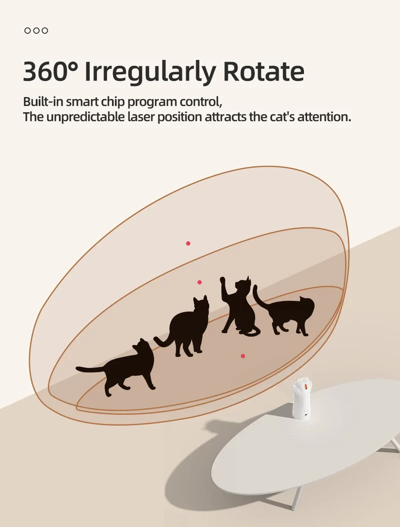 ROJECO Automatic Cat Laser Toy Interactive Intelligent Toys LED Motion Activate Pet Indoor Handheld Wireless Cat Toy Accessories