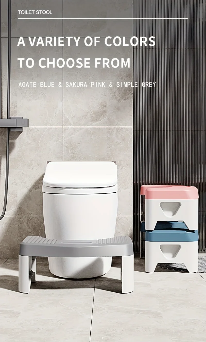 1Pc Toilet Stool for Bathroom, Comfort Toilet Stool for Adult Kids Pregnant Women, Squatting Aid Footstool, Anti Slip Thickening