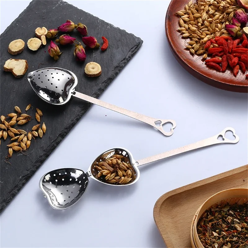 Heart Shaped Tea Strainer Fine Mesh Filter Stainless Steel Tea Infusers Strainer Tea Maker Kitchen Accessories Teteras Infusoras