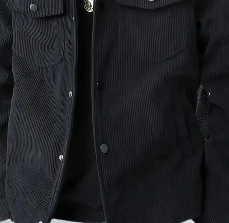 Men's Casual Outdoor Jacket Pure Color Buttoned Collar Autumn Winter 2025 Fashion Trendy Style for Men