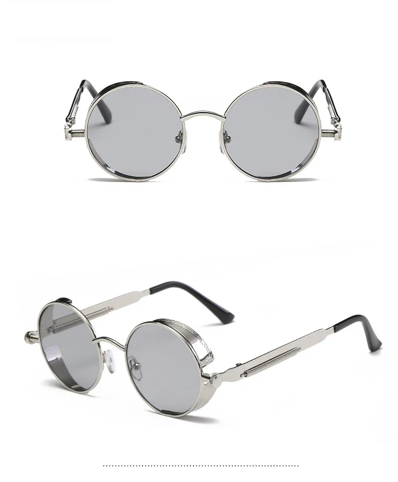Metal Steam Punk Style Sun Glasses Steampunk Fashion Men Retro Round Sunglasses