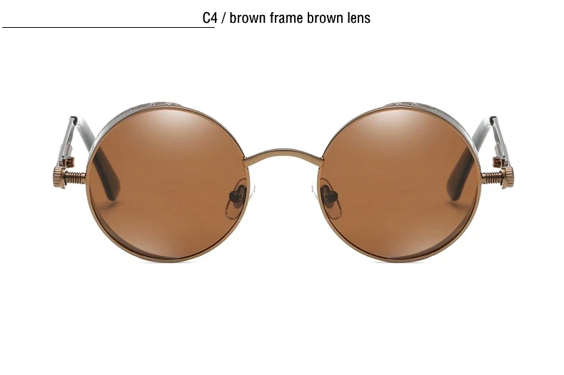 Metal Steam Punk Style Sun Glasses Steampunk Fashion Men Retro Round Sunglasses