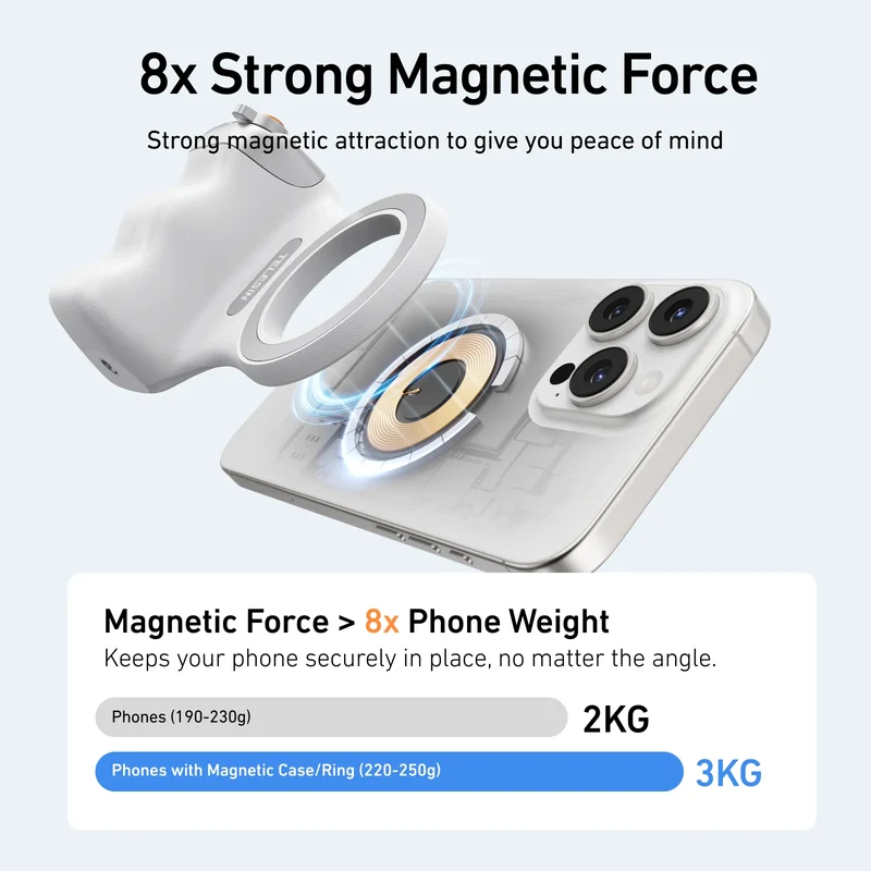 TELESIN Phone Camera Shoot Hand Grip Magnetic Smart Phone Holder Shooting Aid Remote Control Handle For Iphone Android Phone