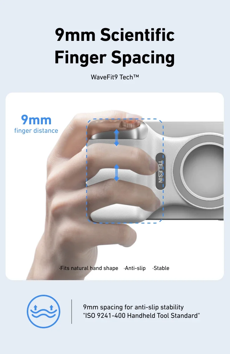 TELESIN Phone Camera Shoot Hand Grip Magnetic Smart Phone Holder Shooting Aid Remote Control Handle For Iphone Android Phone