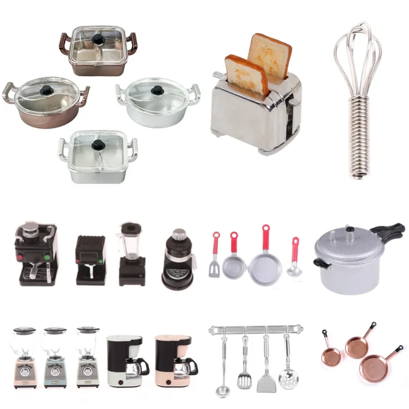 1PC Dollhouse 1/12 Scale Mini Bread Machine Miniature Kitchen Access Toaster Home Decoration Spoon Shovel Cookware Model