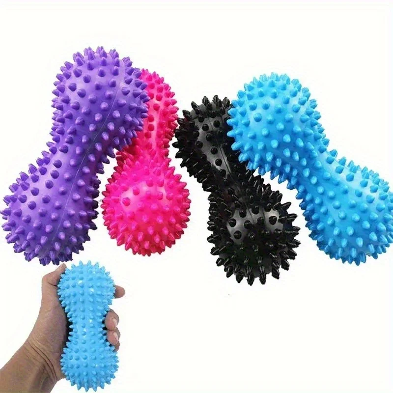 Peanut-shaped yoga massage ball for deep tissue massage. It relaxes muscles in the shoulders, neck and back and relieves neck tension. It is an essential fitness accessory for yoga.