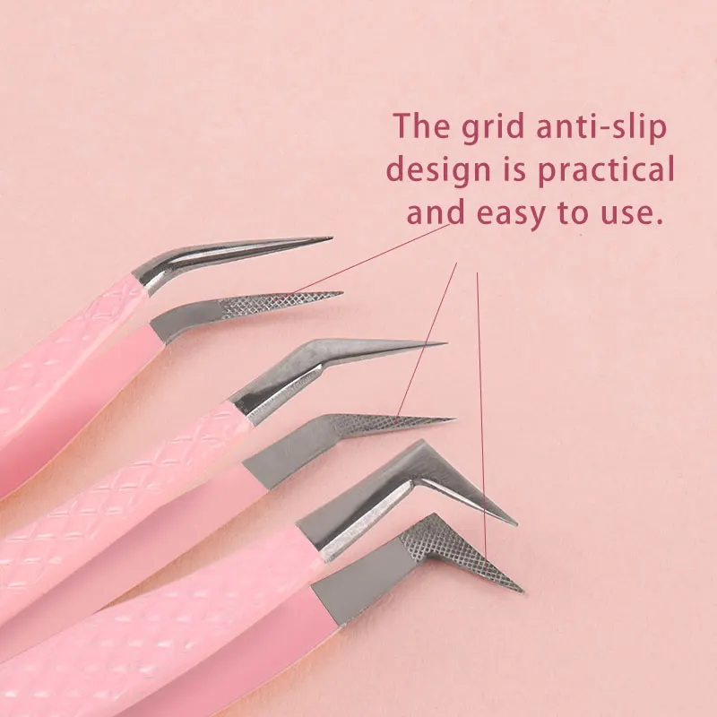 1pcs Fiber Tip Eyelash Extension Tweezers Stainless Steel Eyebrow Clip Lash Lifting High Precise Eyelashes Tweezer Makeup Tool