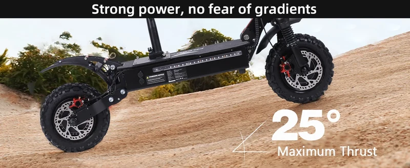 J30 MAX Electric Scooter Dual 3000W Motors 60V38Ah Battery 11" Off Road Tire 85KMH Top Speed 100KM Range 440lbs Load Disc Brakes