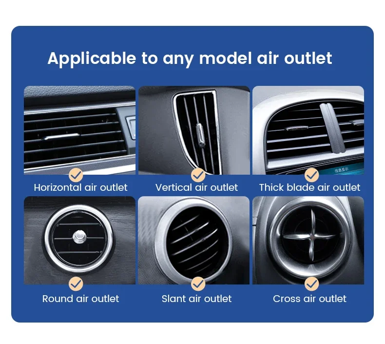 Universal Gravity Car Phone Holder Air Vent Mount Mobile Support for iPhone 13/12 Xiaomi - Automotive GPS Stand
