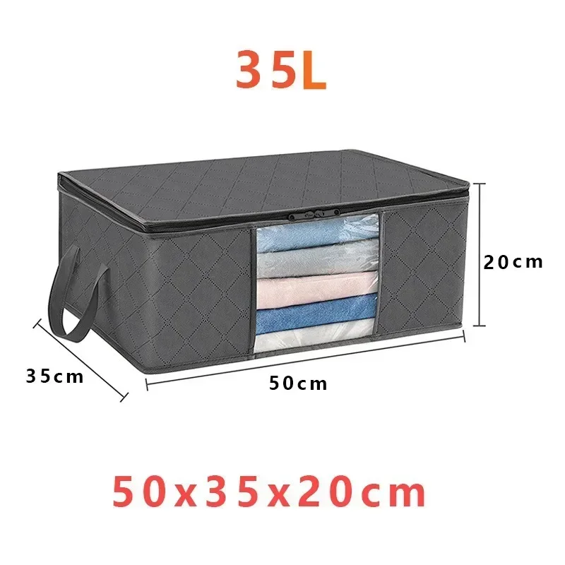 Closet Organizers and Storages Clothes Storage Bag Blanket Storage Foldable Storages Bin Sturdy Sewn By 3 Layers Fabrics