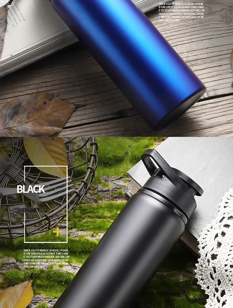 Metal Portable Water Bottle Leakproof Reusable Outdoor Sports Cup for Cycling Hiking Gym Halloween Gift Christmas Gift Travel