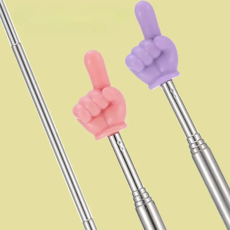 Colorful Finger Reading Sticks Stainless Steel Pointer Parent-Child Finger Reading Sticks Telescopic Rod Kids Teaching Tool