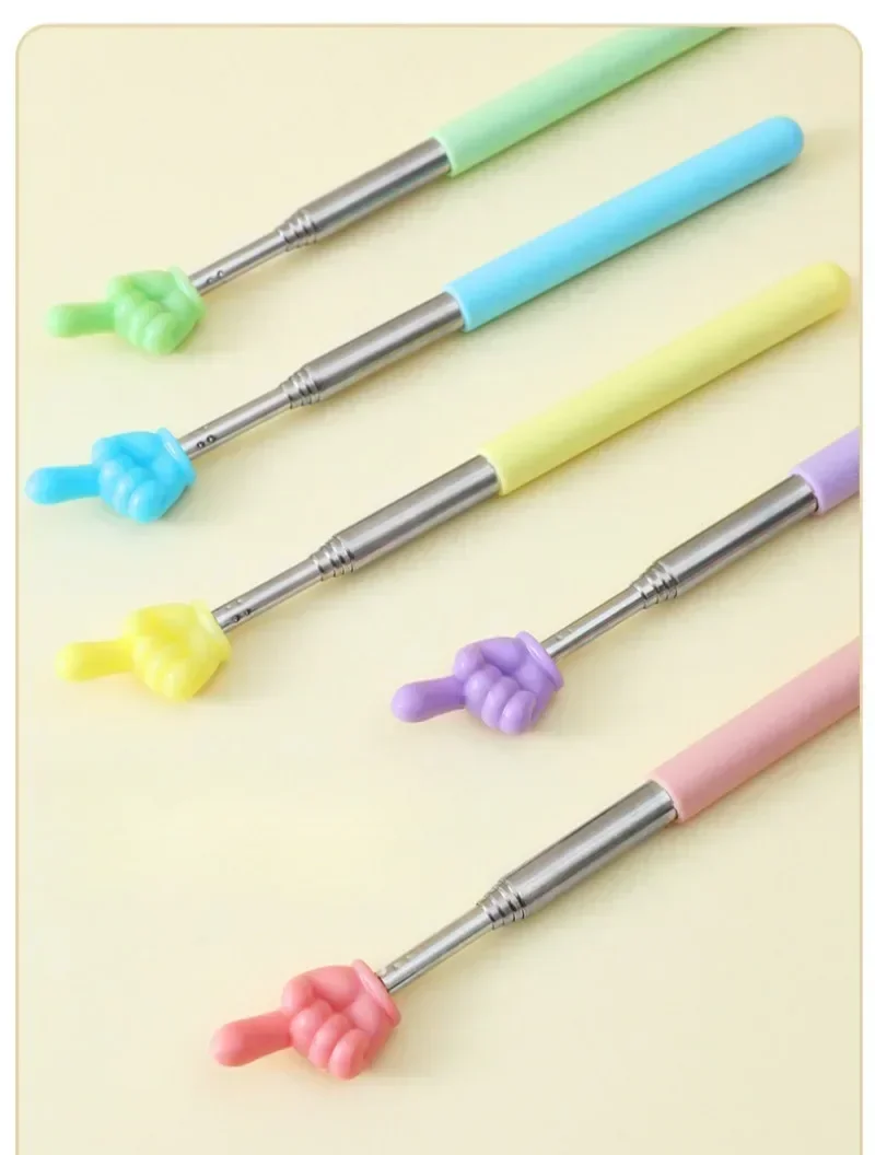 Colorful Finger Reading Sticks Stainless Steel Pointer Parent-Child Finger Reading Sticks Telescopic Rod Kids Teaching Tool