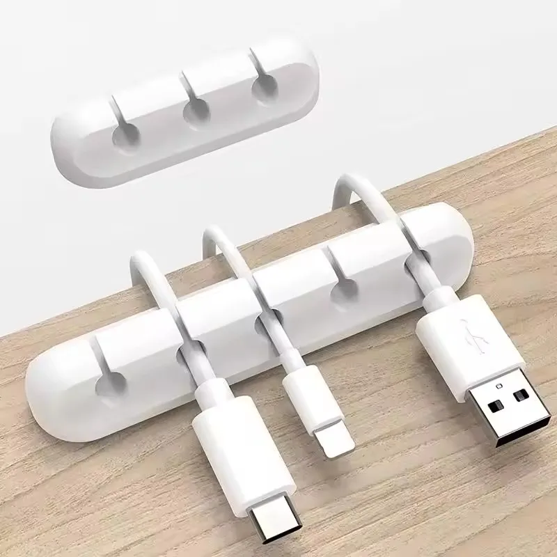 Silicone USB Cable Organizer USB Charging Cable Winder Desktop Tidy Management Clips Cable Holder For Mouse earphone Accessories