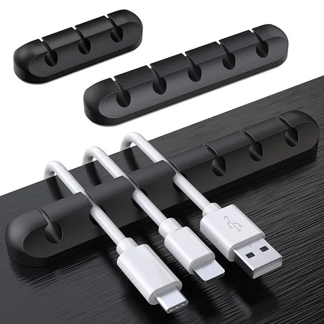 Silicone USB Cable Organizer USB Charging Cable Winder Desktop Tidy Management Clips Cable Holder For Mouse earphone Accessories