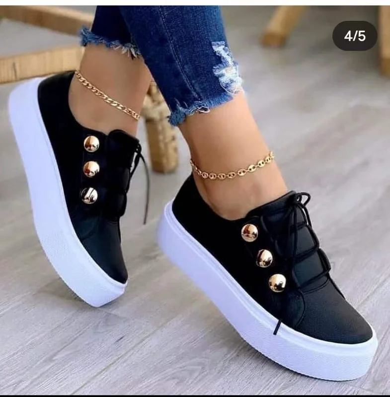 Platform Casual Sport Shoes Women's Plus Size 43 Lace Up Sneakers Wedge Non Slip Woman Vulcanize Casual Shoes Zapatos De Mujer