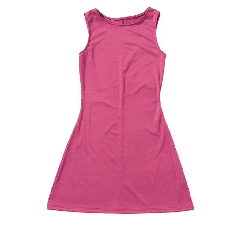 Woman Dress Sleeveless Knit Slim A-Line Female O-Neck Seveless Mini Dresses Sheath 2024 Summer Clothing Streetwear Y2K Qtraf2411
