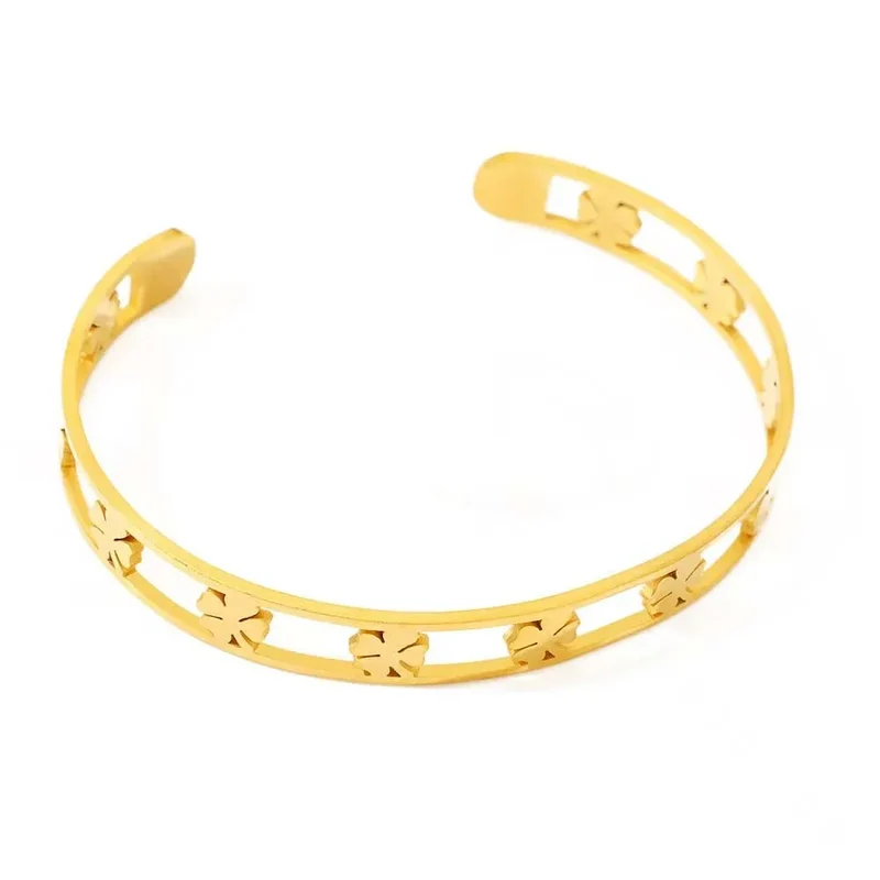 Fashion Simple Stainless Steel 3 Crystal Bracelet Bangle