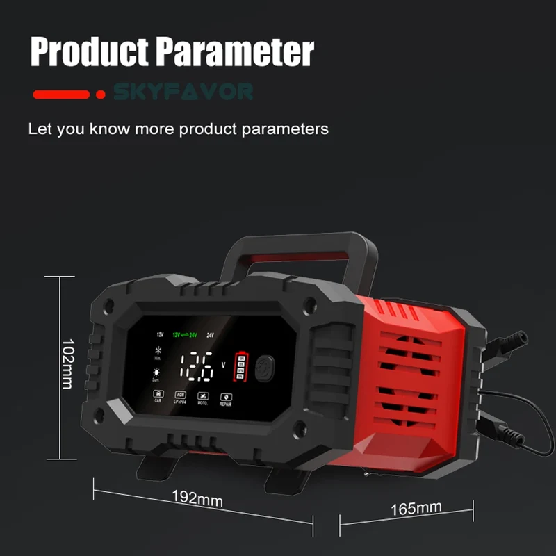 Lifepo4 Lead Acid Car Battery Charger 12V 24V 20A Fast Automatic Gel Agm Maintenance-free Deep Cycle Lead Acid Battery Charger