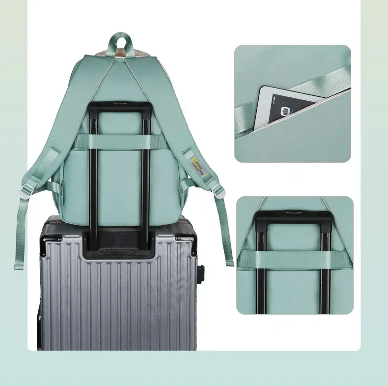 Junior High School College Girls' Large Capacity Backpack Grade 3-6 Elementary Students' High Quality Waterproof Striped