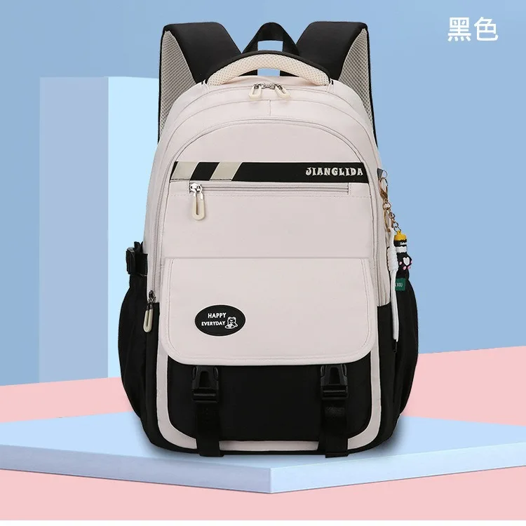 Junior High School College Girls' Large Capacity Backpack Grade 3-6 Elementary Students' High Quality Waterproof Striped