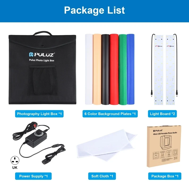 PULUZ 40cm Foldable Lighting Tent Kit Popular Wholesale Photo Studio for Softbox with Free Background Photo Studio Accessories