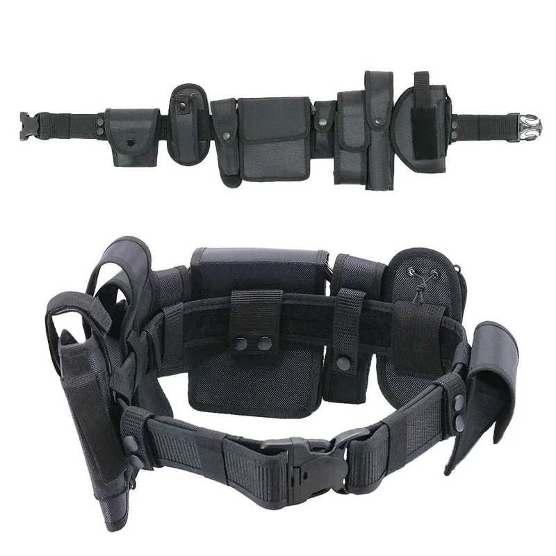 Tactical Security Duty Belts Multifunctional Gun Holster Flashlight Pouch Sets Utility Kit Patrol Belt for Hunting Accessories