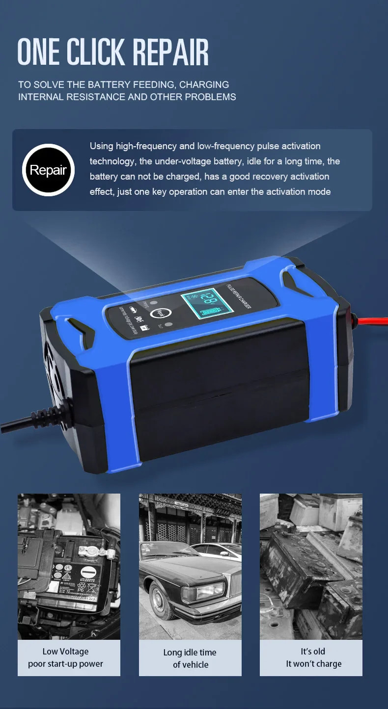 Latest Trending 12V 6A Automatic Smart Electric Battery Charger for Motorcycles and Cars-Dropshipping Product