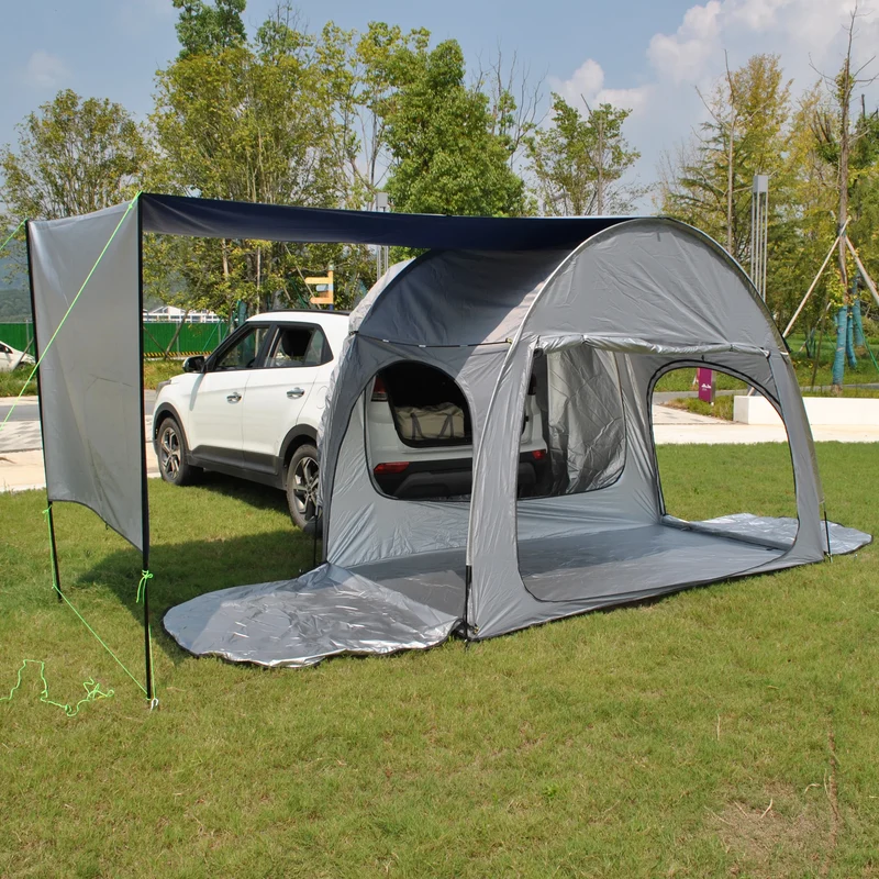 2-Person Double Layer SUV Tent with Canopy Add Raincover for Car Rear Trunk for Car Tailgate & Tram Use