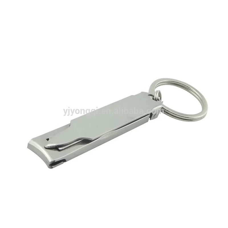 Portable Keychain Nail Clippers Medical Grade Stainless Steel Foldable Nail Cutter With Leather Case Ultra Slim Travel Design