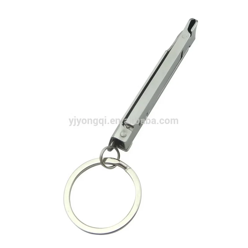 Portable Keychain Nail Clippers Medical Grade Stainless Steel Foldable Nail Cutter With Leather Case Ultra Slim Travel Design