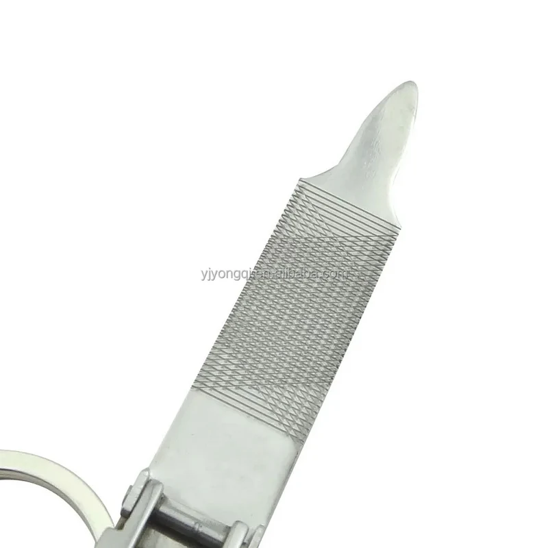 Portable Keychain Nail Clippers Medical Grade Stainless Steel Foldable Nail Cutter With Leather Case Ultra Slim Travel Design