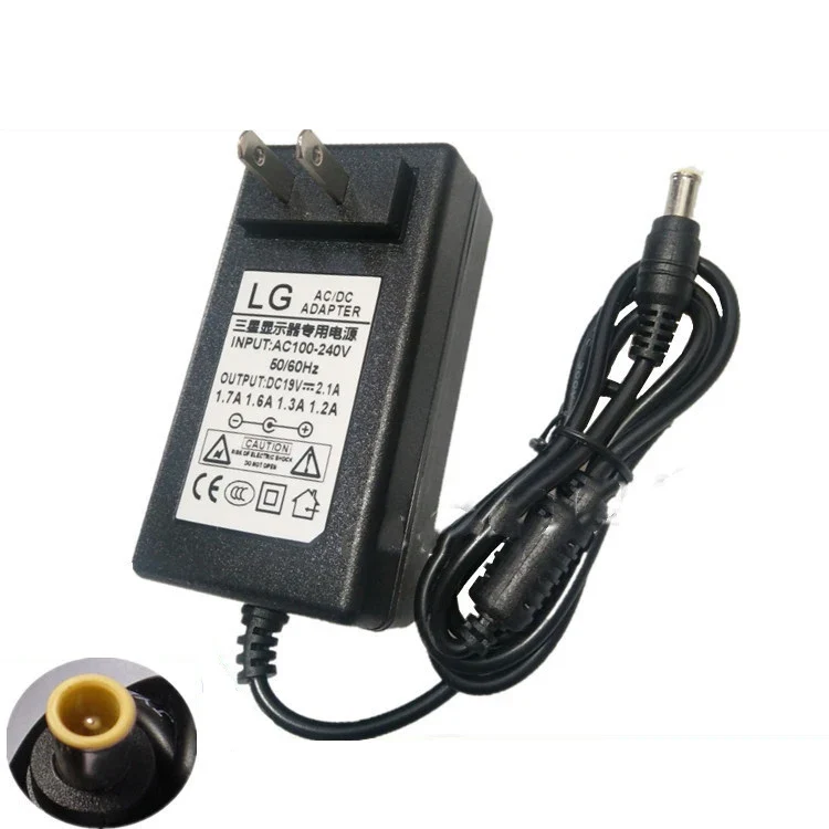 Hot Sell Computer Power Supply AC Adapter Charger for LG Monitor 19V 2.1A 1.7A 1.6A 1.3A 1.2A 6.5*4.4mm